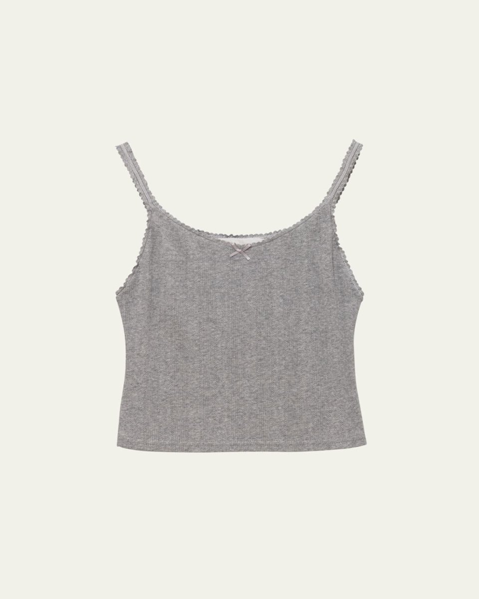 Pointelle Knit Bow Tank Top
